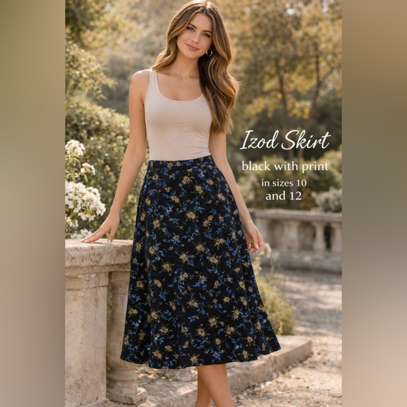 Izod Dresses & Skirts - 59. NWT Izod Black and Multi Color Skirt